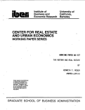 Cover page: Tax Reform and Real Estate