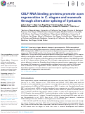Cover page: CELF RNA binding proteins promote axon regeneration in C. elegans and mammals through alternative splicing of Syntaxins