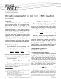 Cover page: Derivation Approaches for the Theis (1935) Equation