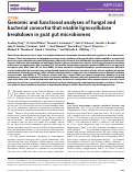 Cover page: Genomic and functional analyses of fungal and bacterial consortia that enable lignocellulose breakdown in goat gut microbiomes