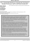 Cover page: Does a Standardized Discharge Communication Tool Improve Resident Performance and Overall Patient Satisfaction?