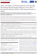 Cover page: Safety, Tolerability, and Pharmacokinetics of the Broadly Neutralizing HIV-1 Monoclonal Antibody VRC01 in HIV-Exposed Newborn Infants