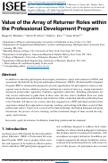 Cover page: Value of the Array of Returner Roles within the Professional Development Program