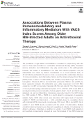 Cover page: Associations Between Plasma Immunomodulatory and Inflammatory Mediators With VACS Index Scores Among Older HIV-Infected Adults on Antiretroviral Therapy