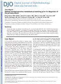 Cover page: Orbital leiomyosarcoma metastasis presenting prior to diagnosis of the primary tumor.