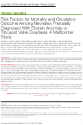 Cover page: Risk Factors for Mortality and Circulatory Outcome Among Neonates Prenatally Diagnosed With Ebstein Anomaly or Tricuspid Valve Dysplasia: A Multicenter Study