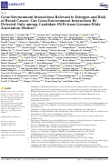 Cover page: Gene-Environment Interactions Relevant to Estrogen and Risk of Breast Cancer: Can Gene-Environment Interactions Be Detected Only among Candidate SNPs from Genome-Wide Association Studies?