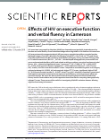 Cover page: Effects of HIV on executive function and verbal fluency in Cameroon