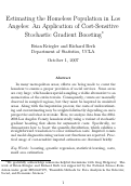 Cover page: Estimating the Homeless Population in Los Angeles: An Application of Cost-Sensitive Stochastic Gradient Boosting