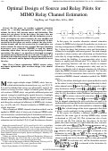 Cover page: Optimal Design of Source and Relay Pilots for MIMO Relay Channel Estimation 