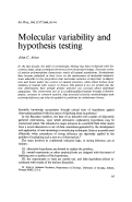 Cover page: Molecular variability and hypothesis testing.
