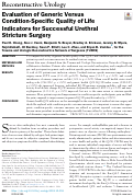 Cover page: Evaluation of Generic Versus Condition-Specific Quality of Life Indicators for Successful Urethral Stricture Surgery