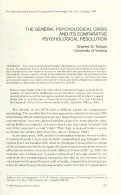 Cover page: The General Psychological Crisis and its Comparative Psychological Resolution