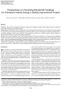 Cover page: Perspectives on Promoting Breastmilk Feedings for Premature Infants During a Quality Improvement Project