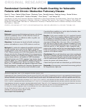 Cover page: Randomized Controlled Trial of Health Coaching for Vulnerable Patients with Chronic Obstructive Pulmonary Disease.