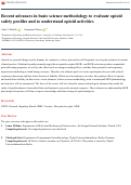 Cover page: Recent advances in basic science methodology to evaluate opioid safety profiles and to understand opioid activities