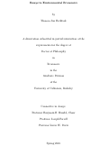 Cover page: Essays in Environmental Economics