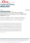 Cover page: Controlling technical variation amongst 6693 patient microarrays of the randomized MINDACT trial.