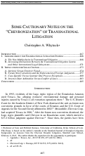 Cover page: Some Cautionary Notes on the 'Chevronization' of Transnational Litigation