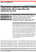 Cover page: A gene desert required for regulatory control of pleiotropic Shox2 expression and embryonic survival