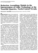 Cover page: Reduction Assemblage Models in the Interpretation of Lithic Technology at the Tosawihi Quarries, North-Central Nevada