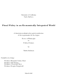 Cover page: Fiscal Policy in an Economically Integrated World