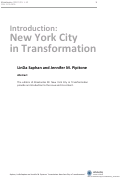 Cover page: Introduction: New York City in Transformation