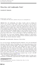 Cover page: When Does Aid Conditionality Work?