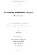 Cover page: Understanding the Limitations of Organic Photovoltaics