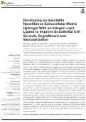 Cover page: Developing an Injectable Nanofibrous Extracellular Matrix Hydrogel With an Integrin αvβ3 Ligand to Improve Endothelial Cell Survival, Engraftment and Vascularization