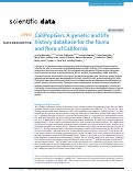 Cover page: CaliPopGen: A genetic and life history database for the fauna and flora of California