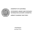 Cover page: Systemwide Library and Scholarly Information Advisory Committee Library Planning Task Force Final Report