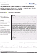 Cover page: Identification and characterization of a novel Fusobacterium nucleatum adhesin involved in physical interaction and biofilm formation with Streptococcus gordonii