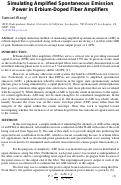 Cover page: Simulating Amplified Spontaneous Emission Power in Erbium-Doped Fiber Amplifiers