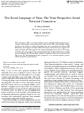 Cover page: The Social Language of Time: The Time Perspective–Social Network Connection