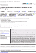 Cover page: Arginine metabolism is a biomarker of red blood cell and human aging.