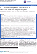 Cover page: A CD19/Fc fusion protein for detection of anti-CD19 chimeric antigen receptors.