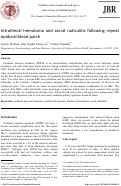 Cover page: Intrathecal hematoma and sacral radiculitis following repeat epidural blood patch