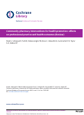 Cover page: Community pharmacy interventions for health promotion: effects on professional practice and health outcomes