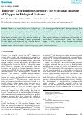 Cover page: Thioether Coordination Chemistry for Molecular Imaging of Copper in Biological Systems