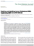 Cover page: Predicting and Identifying Human Glioblastoma MiRNA Targets Using RRSM and qPCR Methods