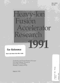 Cover page: Heavy-Ion Fusion Accelerator Research 1991