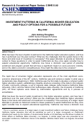 Cover page: Investment Patterns in California Higher Education and Policy Options for a Possible Future