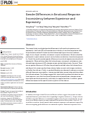 Cover page: Gender Differences in Emotional Response: Inconsistency between Experience and Expressivity.