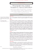 Cover page: Ultrasonography versus Computed Tomography for Suspected Nephrolithiasis