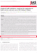 Cover page: Gendered health institutions: examining the organization of health services and men’s use of HIV testing in Malawi