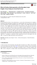 Cover page: Effect of Surface Heterogeneity on the Boundary-Layer Height: A Case Study at a Semi-Arid Forest