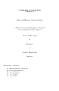 Cover page: Behavioral Effects in Financial Markets