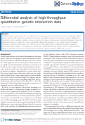 Cover page: Differential analysis of high-throughput quantitative genetic interaction data