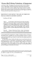 Cover page: RESPONSE TO MY CRITICS: THE LIFE OF CHRISTIAN RACIAL FORMS IN MODERN SCIENCE